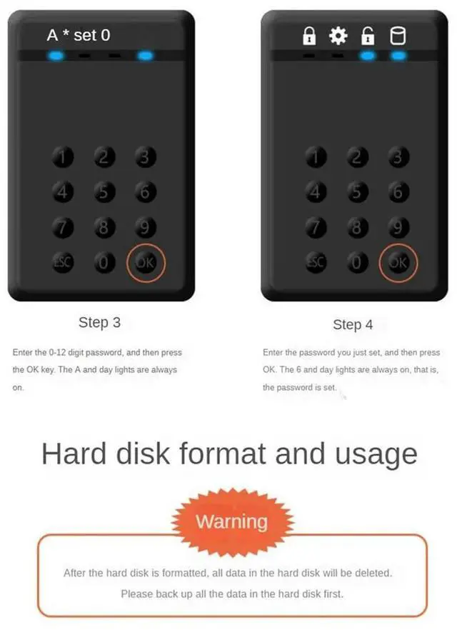 Alt view image 3 of 4 - Ageryu HDD Enclosure SSD Case Encrypted Hard Drive Enclosure 5Gbps USB3.0 SATA Hard Drive Enclosure for 2.5 Inch Hard Disk