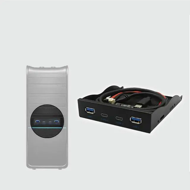 Alt view image 3 of 4 - USB3.2 GEN2 TYPE-C Floppy Drive Position 10Gbps Panel 3.5-Inch HUB 19PIN To C Port Reversible Plug-In