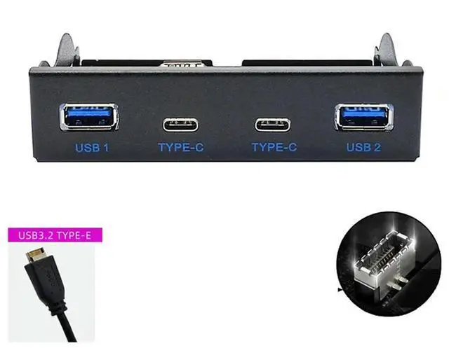 Alt view image 2 of 4 - USB3.2 GEN2 TYPE-C Floppy Drive Position 10Gbps Panel 3.5-Inch HUB 19PIN To C Port Reversible Plug-In