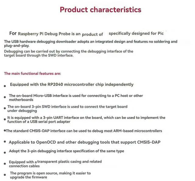 Alt view image 3 of 4 - For Pi For Pico Hardware Debug KitUSB Debug Probe With RP2040 Microcontroller Base