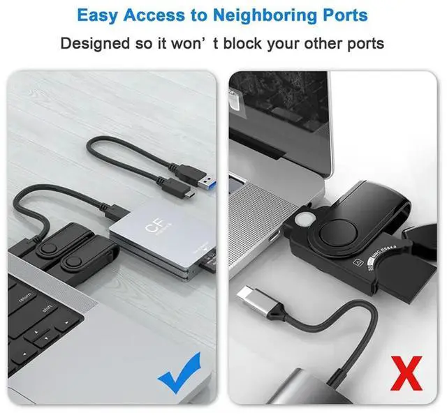 Alt view image 4 of 4 - Ageryu Cfexpress Type A Card Reader Silver-Gray Aluminium Alloy With USB C To USB C/USB A Cable