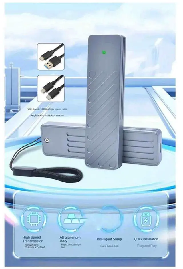 Alt view image 2 of 4 - Aluminum Alloy M.2 Case Type-C USB 3.2 Interface 10Gbps Nvme JMS583 Single Agreement With Dual Wires Computer Spare Parts Parts-