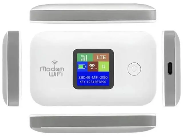 Alt view image 3 of 4 - Wifi Router 4G Wireless Portable Modem Pocket Mifi Sim Card Slot Repeater 3000Mah ABS Iron-Gray-N33R