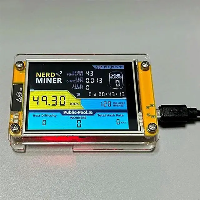 Alt view image 4 of 4 - Ageryu  Nerdminer V3 2.8-Inch BTC Solo Lottery Nerd Miner Crypto Bitcoin Miner Solo Mining Machine