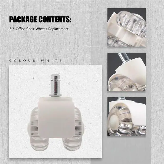 Main image of 5Pcs Office Chair Casters Wheels 2 Inch Heavy Duty Mute Desk Chair Wheels Universal Fit Wheels For All Floors