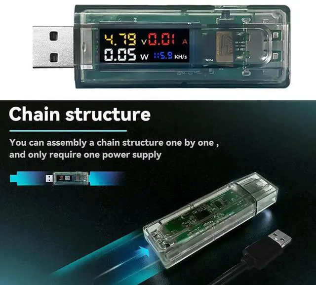 Alt view image 4 of 4 - Nmminer Miner 117KH/S USB Chain ESP32 Crypto Miner With Adapter BTC Solo Lottery Miner Ammeter USB-A Series Form Chain