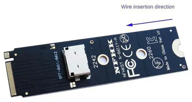 Alt view image 4 of 4 - Pcie Nvme M.2 NGFF SSD Interface To Oculink SFF-8611 SFF-8612 Adapter For NVME U.2(SFF 8639)SSD PCI-E NGFF Riser Card