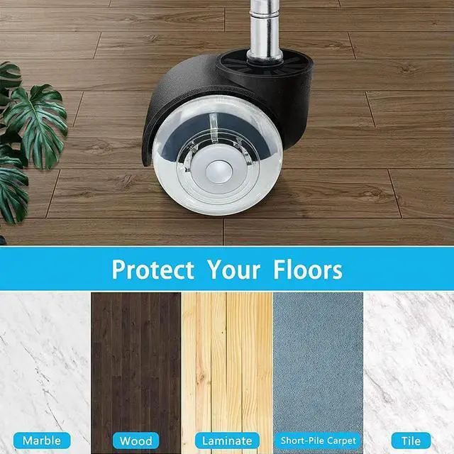 Alt view image 2 of 4 - 5Pcs Office Chair Caster Wheels,2 In Heavy Duty Double Casters, Twin Ball Bearing Replacement Computer Desk Chair Whee