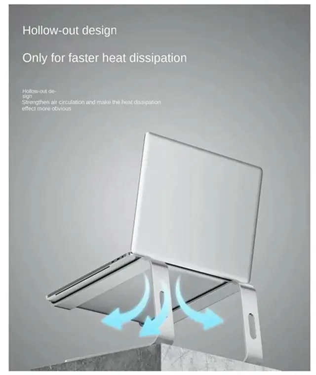 Alt view image 3 of 4 - Ageryu Aluminum Stand For Portable Laptop Stand Desktop Stand Durable Easy Install Easy To Use Silver