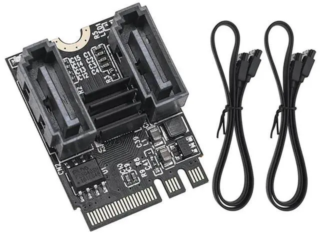 Alt view image 2 of 4 - Cable Adapter Cable Converter Serial Hard Drive Expansion Card M.2 A+E To 2-Port Sata