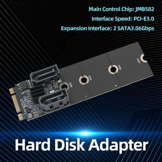 Alt view image 3 of 4 - Cable Adapter Cable Converter Serial Hard Drive Expansion Card M.2 A+E To 2-Port Sata