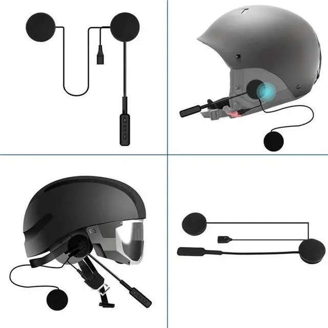 Alt view image 2 of 4 - Ageryu 1Set MH01 Motorcycle Bluetooth CSR Helmet Headset Black Helmet Microphone Headset-N33R