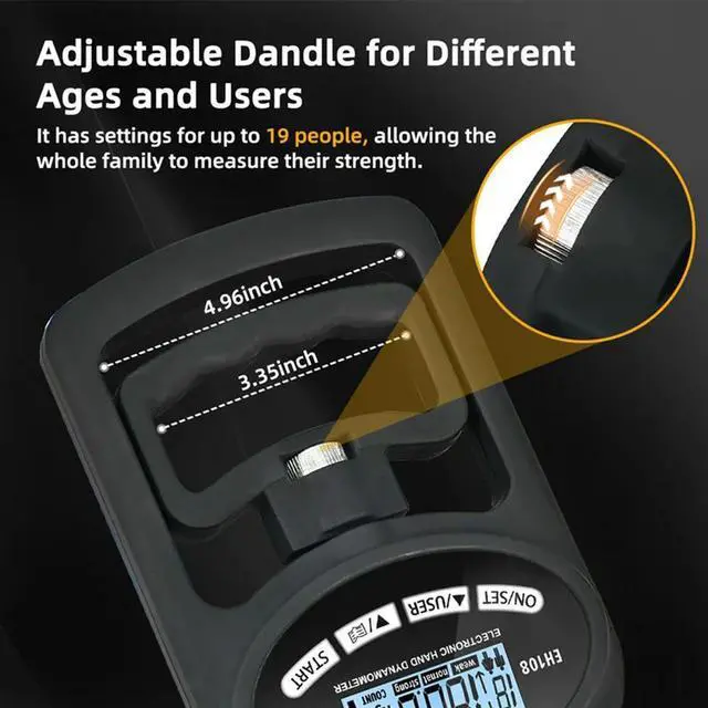 Alt view image 3 of 4 - Ageryu Grip Strength Tester 265Lbs/120Kg Digital Hand Dynamometer Grip Strength Meter USB LCD Screen-N33R
