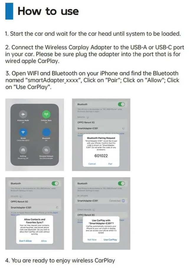 Alt view image 2 of 4 - Wireless Carplay Adapter Convert Wired Carplay To Wireless Carplay Adapter For IOS 10+ And For Android Auto