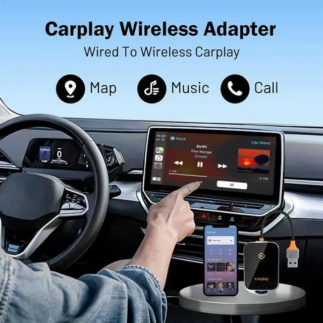 Main image of Wireless Carplay Adapter For ,5.8Ghz Carplay Converts Wired To Wireless AI BOX, Plug & Play,Fit For Cars From 20