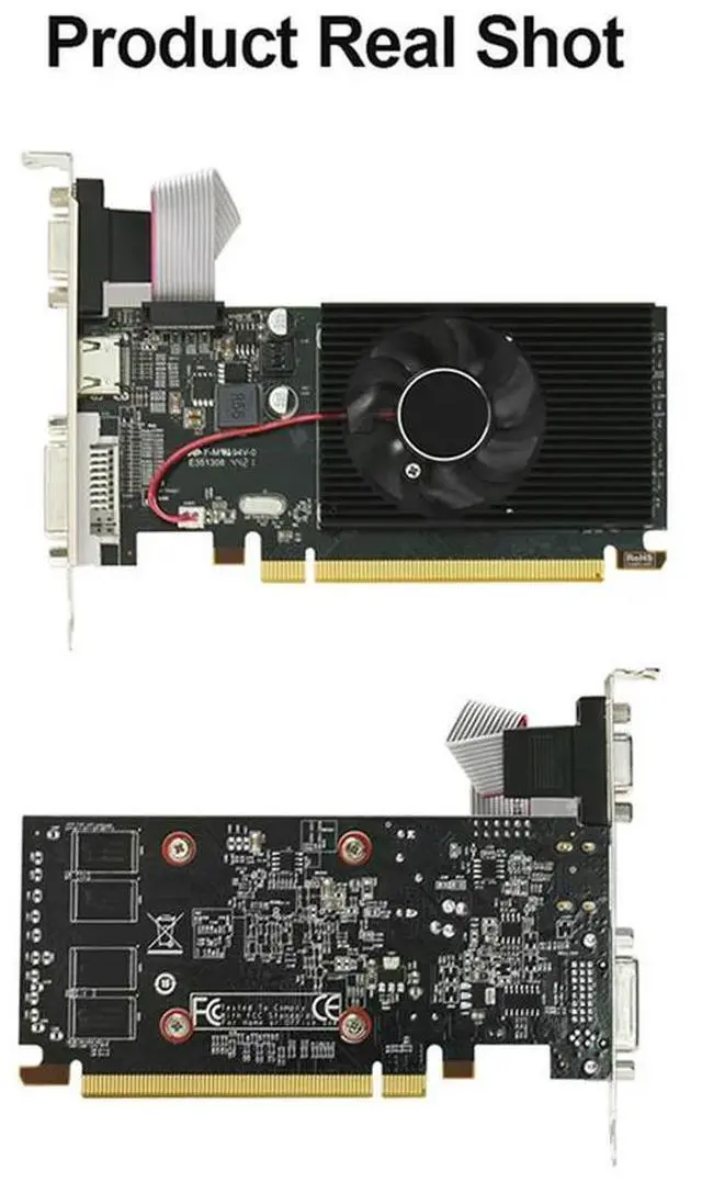 Alt view image 2 of 4 - Ageryu 1 Piece 625 MHZ 1066 MHZ 64 Bit 40 Nm 6 Pin 1920X1080 Video Card -Compatible DVI-D VGA Video Card Black