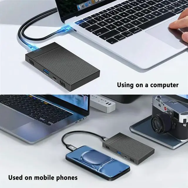 Alt view image 3 of 4 - Ageryu Workmanshipp-2230 M.2 SSD Case M.2 Nvme SSD Docking Station 10Gbps Dual-Bay Aluminum Hard Drive Case For PC And Laptop