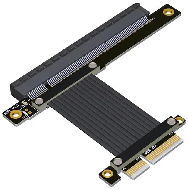 Alt view image 2 of 4 - PCI-E 4.0 X4 To X16 Extension Cable Riser Cable Pcie X4 64G/Bps Adapter Cable For RTX3090 Rx6800xt Graphics 20CM