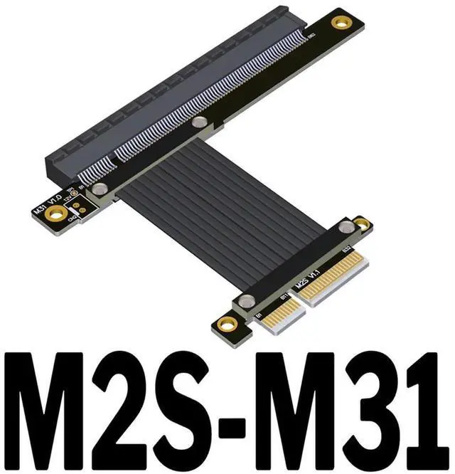 Alt view image 4 of 4 - PCI-E 4.0 X4 To X16 Extension Cable Riser Cable Pcie X4 64G/Bps Adapter Cable For RTX3090 Rx6800xt Graphics 20CM