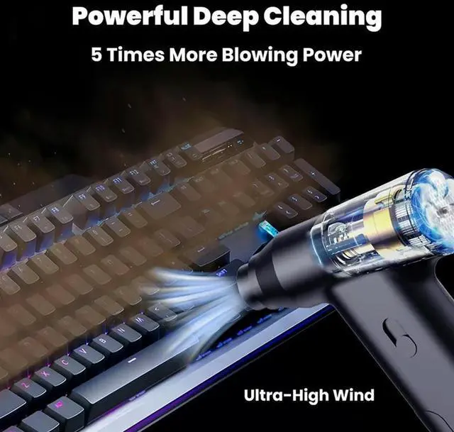 Main image of Compressed Air Duster 11000RPM Portable Air Blower And Mini Cordless Vacuum Cleaner For Car Home Keyboard Computer