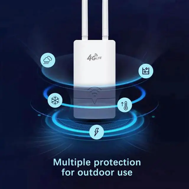 Alt view image 2 of 4 - Outdoor 4G Wifi Router 150Mbps Wireless Wifi Router High Speed Dual External Antenna with SIM Card Slot EU Plug
