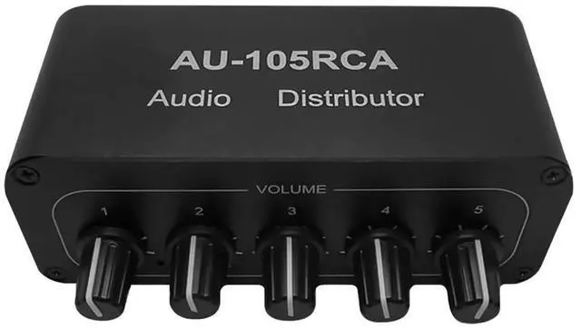 Alt view image 2 of 4 - Ageryu AU-105RCA Audio Distributor Stereo Audio Mixer 1 Input 5 Output Multi-Channel Audio Distributor For RCA Volume Controls-N33R