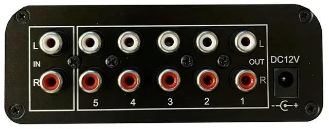 Alt view image 3 of 4 - Ageryu AU-105RCA Audio Distributor Stereo Audio Mixer 1 Input 5 Output Multi-Channel Audio Distributor For RCA Volume Controls-N33R