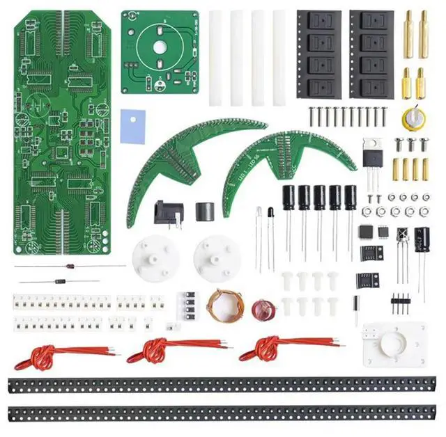 Alt view image 2 of 4 - Ageryu Dual Axis Spherical Rotating LED Kit Color Clock Display Remote Control Microcontroller DIY Electronic No Downloader E
