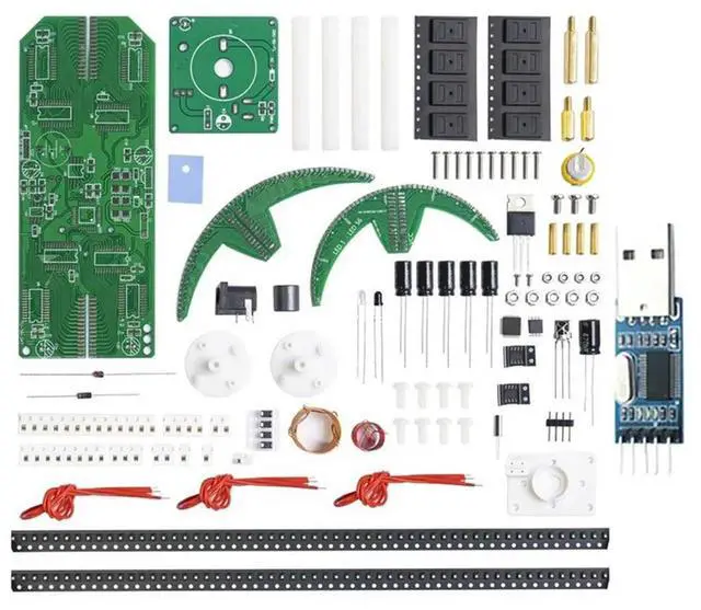 Alt view image 2 of 4 - Ageryu Dual Axis Spherical Rotating LED Kit Color Clock Display Remote Control Microcontroller DIY Electronic With Downloader