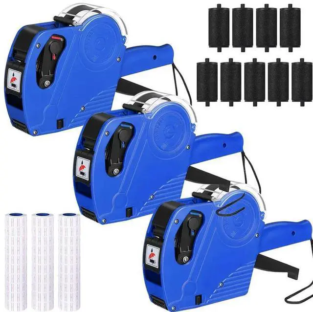 Main image of Ageryu Workmanshipp-3 Pack 8 Digits Price Tag-Gun Pricing-Gun Label Pricing-Gun Kit With 30 Rolls Labels & 9 Ink Rollers