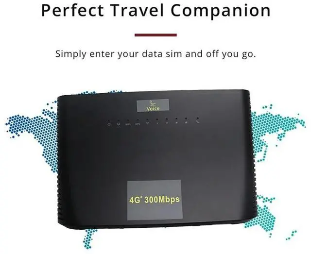 Alt view image 3 of 4 - Workmanshipp-H305 4G LTE CAT4 Router 300Mbps With SIM Card Slot+Voice Phone Port+4XRJ45 Network Port Wifi Router Hotsp