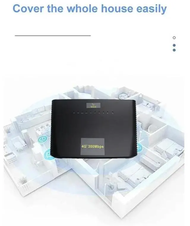 Alt view image 2 of 4 - Workmanshipp-H305 4G LTE CAT4 Router 300Mbps With SIM Card Slot+Voice Phone Port+4XRJ45 Network Port Wifi Router Hotsp