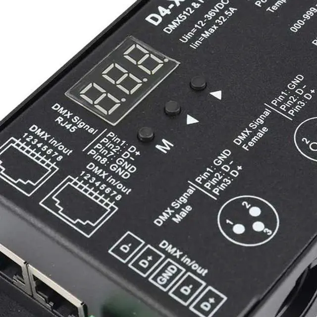 Alt view image 3 of 4 - Ageryu 4CH D4-XE DMX Decoder Controller PWM Flicker Free Dimming 12V-36V Digital Display 2000Hz 500HZ For RGB LED Lights-N33R