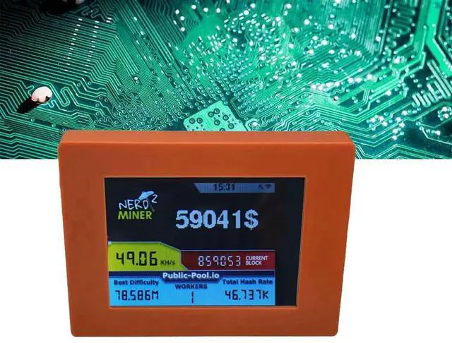 Alt view image 2 of 4 - Ageryu N33R_56KH/S 2.8 Inch LCD Display BTC Lottery Miner Brown