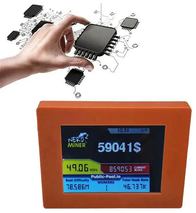 Alt view image 4 of 4 - Ageryu N33R_56KH/S 2.8 Inch LCD Display BTC Lottery Miner Brown