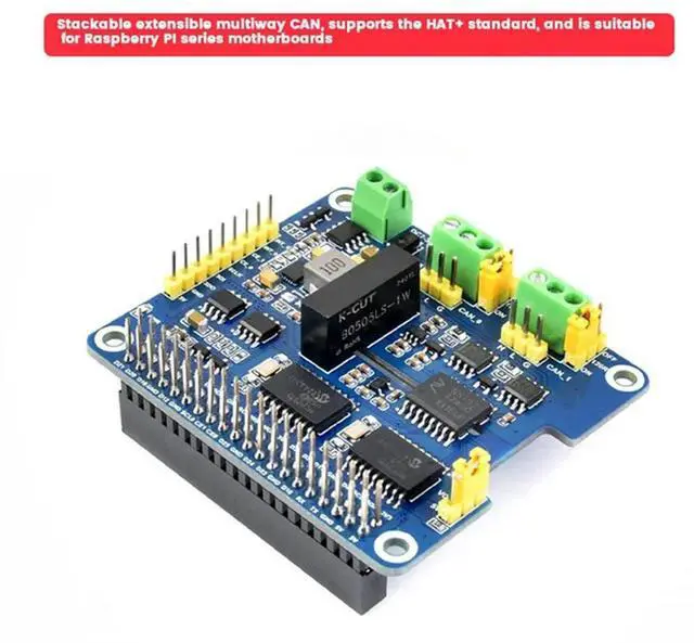 Alt view image 2 of 7 - Ageryu For Raspberry Pi 2CH Isolated CAN Expansion HAT MCP2515 7-36V For Raspberry Pi Series/Jetson Nano-N33R