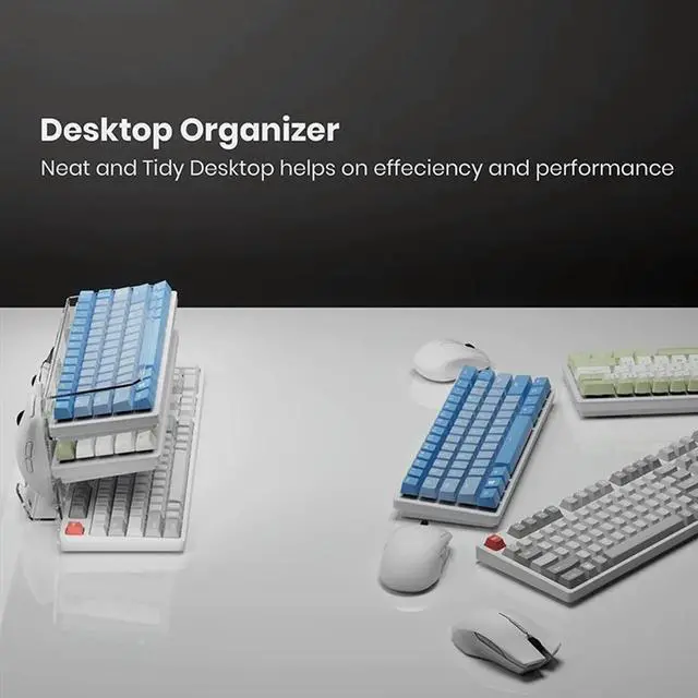 Alt view image 4 of 7 - Ageryu Keyboard Storage Tool Acrylic 3 Tier Stand Frame Shelf For Study Room Exhibition Transparent-N33R