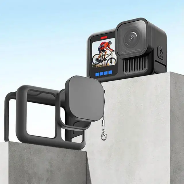 Alt view image 2 of 6 - Silicone Case with Lens Cover & Lanyard Protective Housing Anti-Scratch Camera Protector for Go Pro 13 Camera