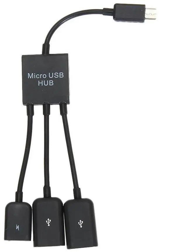 Main image of 3 in 1 Micro USB HUB Double USB 2.0 Host OTG Adapter Cable Dual Micro USB 2.0 Host OTG Hub Adapter Micro-USB Adapter Converter