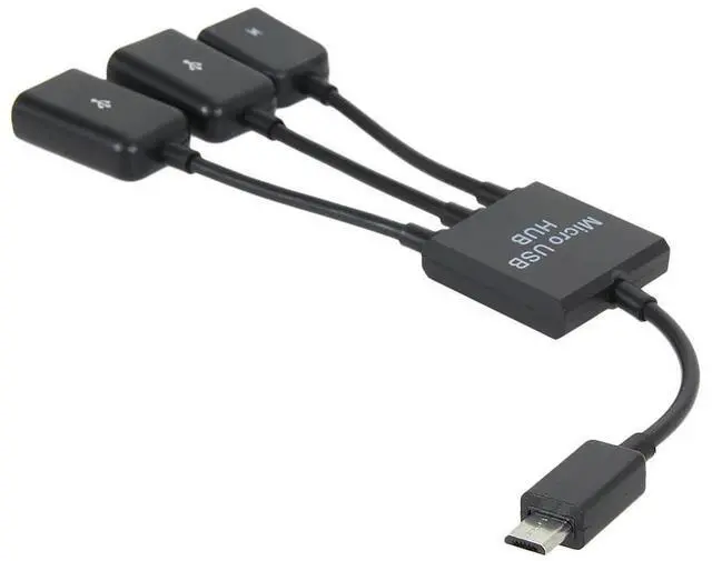 Alt view image 2 of 3 - 3 in 1 Micro USB HUB Double USB 2.0 Host OTG Adapter Cable Dual Micro USB 2.0 Host OTG Hub Adapter Micro-USB Adapter Converter