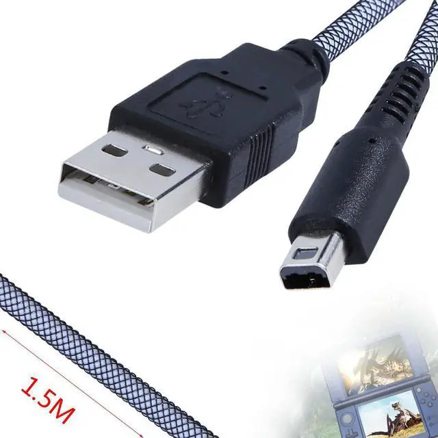 Main image of 2 in 1 Sync Data Charging USB Power Cable Cord 1.5m Charging Cable Gamepad Cord Line Wire Fit for NDSI 3DSXL 2DSLL 3DS