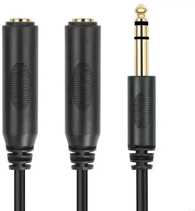 Alt view image 4 of 4 - Double Shielded 1/4inch TRS Stereo Splitter Y Cable 1/4 TRS Splitter Cable for Clear Stereo Transmission