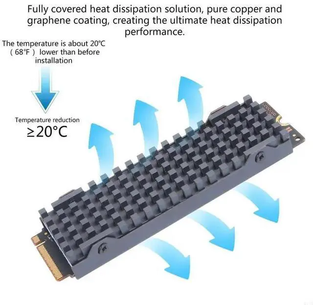 Alt view image 2 of 4 - for M.2 NVME SSD Heat Sink Supports for M.2 PCIE NVME SSD 2280 Desktop