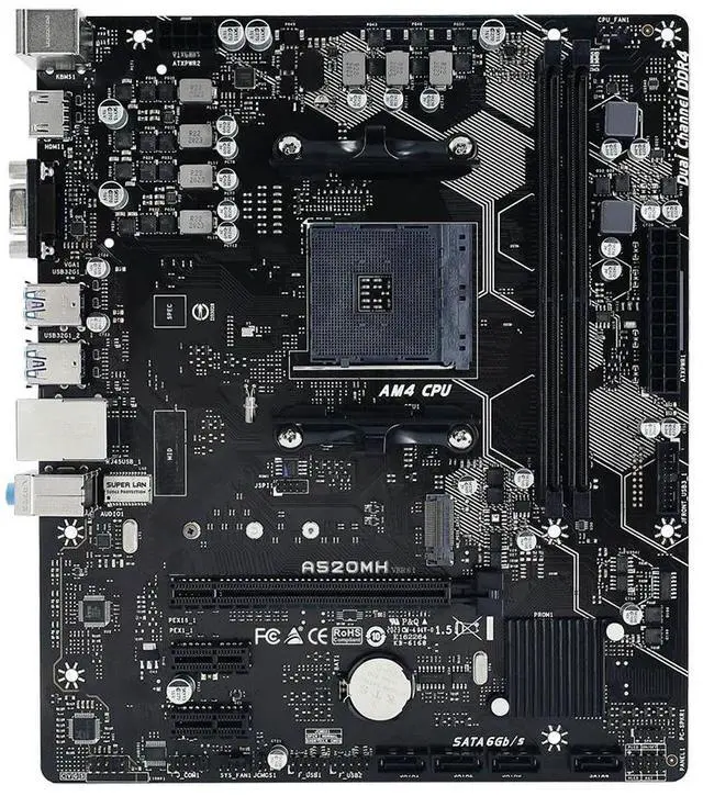 Alt view image 4 of 4 - ForDesktop Motherboard A520MH A520 Socket AM4 64GB DDR4 M.2 Micro ATX Fast Ship