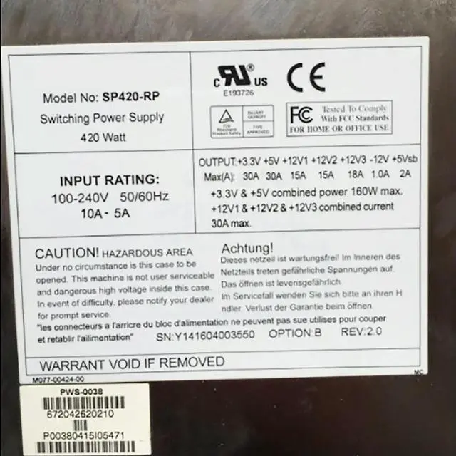 Alt view image 6 of 7 - Power Supply For S SP420-RP MAX 420WFast Ship