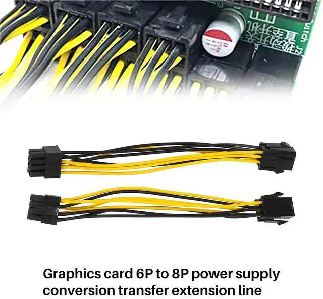 Alt view image 2 of 4 - Ageryu 2 Pack Graphics Card 6 Pin to 8 Pin PCIe Adapter Power Cable (GPU Video Graphics Card Power Cable) 7.8 Inch