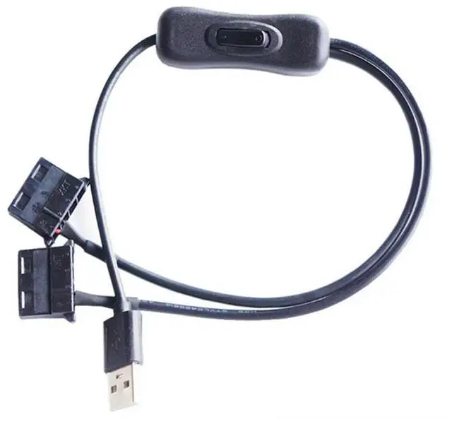 Alt view image 4 of 4 - Ageryu USB 5V To Dual 4PIN Molex Fan Adapter Cable With Switch Y Splitter For Computer Chassis Desktop PC Case Cooling