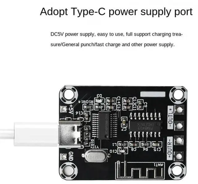 Main image of Ageryu PAM8403 Digital Bluetooth Amplifier Board DC5V Mini Case TYPE-C Powered 5W USB Amplifier Board Module