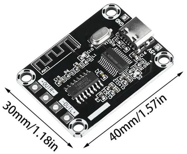 Alt view image 4 of 4 - Ageryu PAM8403 Digital Bluetooth Amplifier Board DC5V Mini Case TYPE-C Powered 5W USB Amplifier Board Module