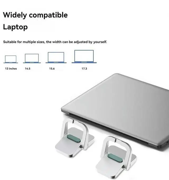 Alt view image 3 of 4 - 1 Pair Invisible Mini Legs For Laptop Aluminum Base Support Tools Laptop Stand Radiator For Keyboard Holder